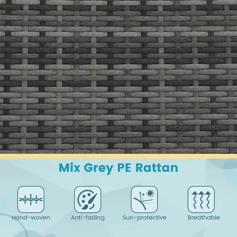 Ensemble de mobilier de patio Costway 4 pièces avec coussins lavables et matelas en verre trempé - 4 pièces