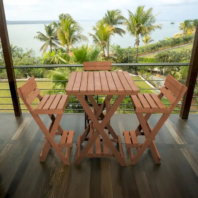 Table de bar pliante d'extérieur Patagonia entièrement assemblée, en PEHD recyclé résistant aux intempéries