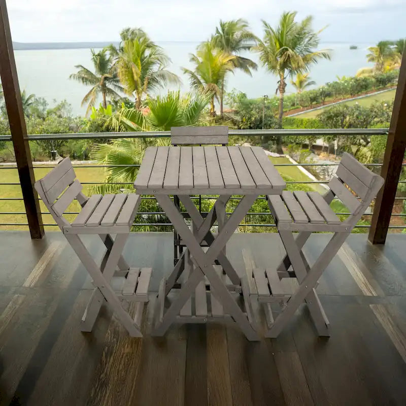 Table de bar pliante d'extérieur Patagonia entièrement assemblée, en PEHD recyclé résistant aux intempéries
