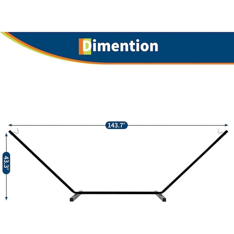 Hamac double robuste pour 2 personnes, avec cadre en acier pliable