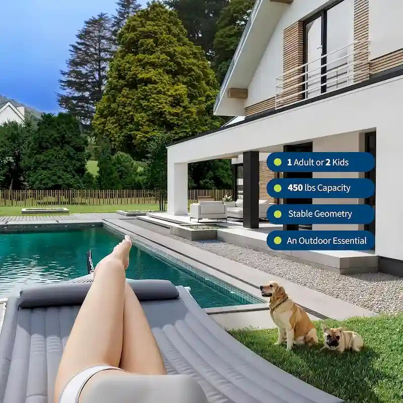 Hamac double robuste pour 2 personnes, avec cadre en acier pliable