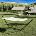 Hamac double robuste pour 2 personnes, avec cadre en acier pliable