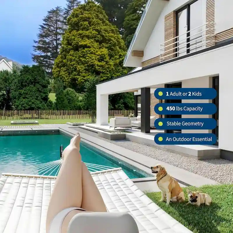 Hamac double robuste pour 2 personnes, avec cadre en acier pliable