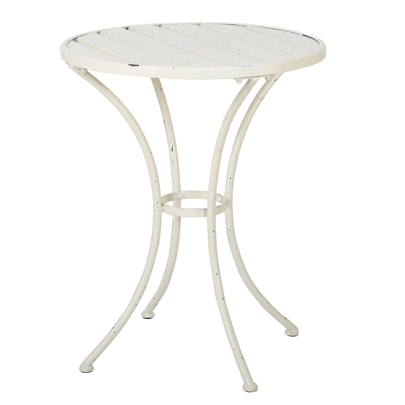 Ensemble de salle à manger d'extérieur Rune 3 pièces, 1 table ronde, 2 chaises, fer blanc