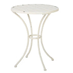 Ensemble de salle à manger d'extérieur Rune 3 pièces, 1 table ronde, 2 chaises, fer blanc