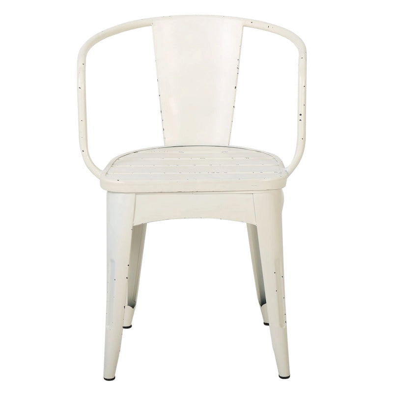 Ensemble de salle à manger d'extérieur Rune 3 pièces, 1 table ronde, 2 chaises, fer blanc