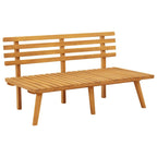 Banc d'extérieur Roma, gris foncé et blanc, 114 cm (45 pouces) en bois d'acacia brun