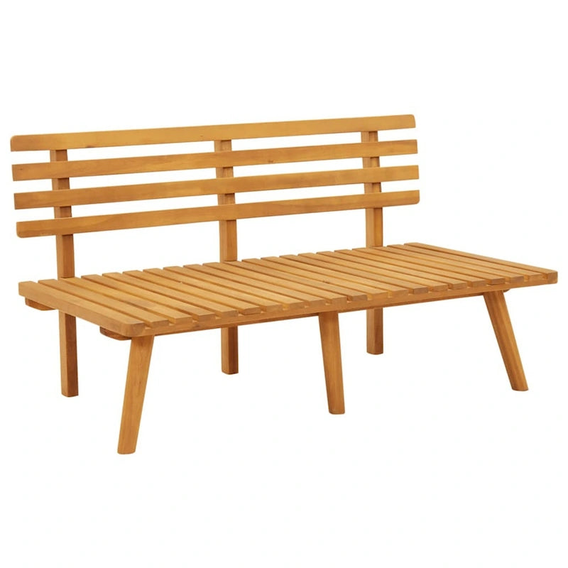 Banc d'extérieur Roma, gris foncé et blanc, 114 cm (45 pouces) en bois d'acacia brun