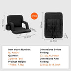 Siège de stade avec dossier, dossier large pour gradins, chaise de stade pliable avec coussin rembourré, chaises inclinables portables