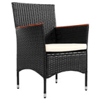 Ensemble de salle à manger d'extérieur 7 pièces, table à manger en osier avec plateau en bois, ensemble de conversation pour patio avec coussins moelleux