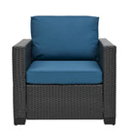 Ensemble de mobilier de jardin 10 pièces, canapé d'angle en rotin pour terrasse, ensemble de conversation résistant aux intempéries avec coussins et table basse