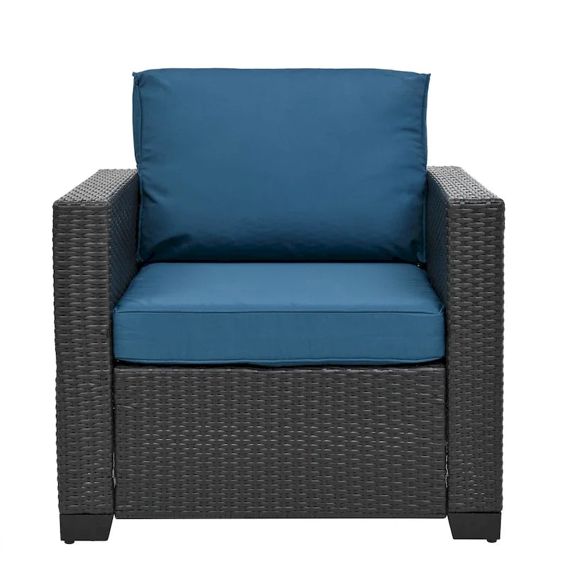 Ensemble de mobilier de jardin 10 pièces, canapé d'angle en rotin pour terrasse, ensemble de conversation résistant aux intempéries avec coussins et table basse