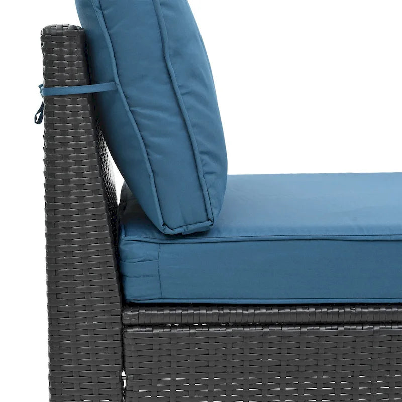 Ensemble de mobilier de jardin 10 pièces, canapé d'angle en rotin pour terrasse, ensemble de conversation résistant aux intempéries avec coussins et table basse