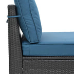 Ensemble de mobilier de jardin 10 pièces, canapé d'angle en rotin pour terrasse, ensemble de conversation résistant aux intempéries avec coussins et table basse