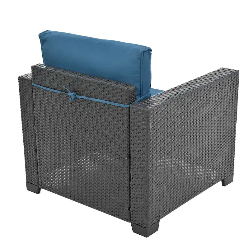 Ensemble de mobilier de jardin 10 pièces, canapé d'angle en rotin pour terrasse, ensemble de conversation résistant aux intempéries avec coussins et table basse