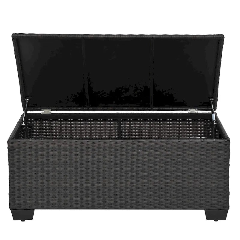 Ensemble de mobilier de jardin 10 pièces, canapé d'angle en rotin pour terrasse, ensemble de conversation résistant aux intempéries avec coussins et table basse