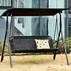 Balancelle de jardin Outsunny avec auvent, banc deux places avec auvent inclinable réglable, accoudoirs et tissu en maille respirante pour le jardin