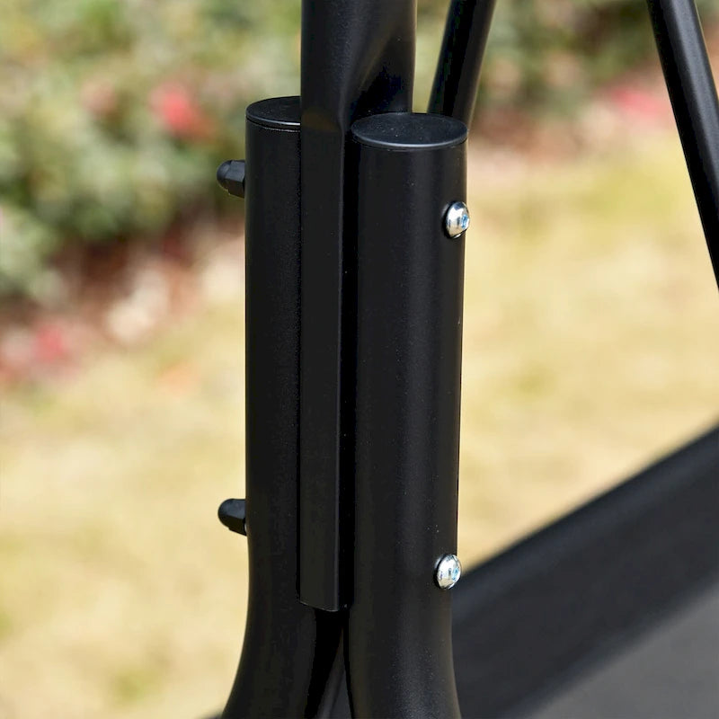 Balancelle de jardin Outsunny avec auvent, banc deux places avec auvent inclinable réglable, accoudoirs et tissu en maille respirante pour le jardin