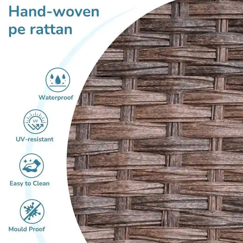 Ensemble de conversation 5 pièces pour patio avec dossier haut et coussins beiges