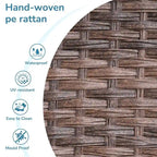 Ensemble de conversation 5 pièces pour patio avec dossier haut et coussins beiges