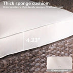 Ensemble de conversation 5 pièces pour patio avec dossier haut et coussins beiges