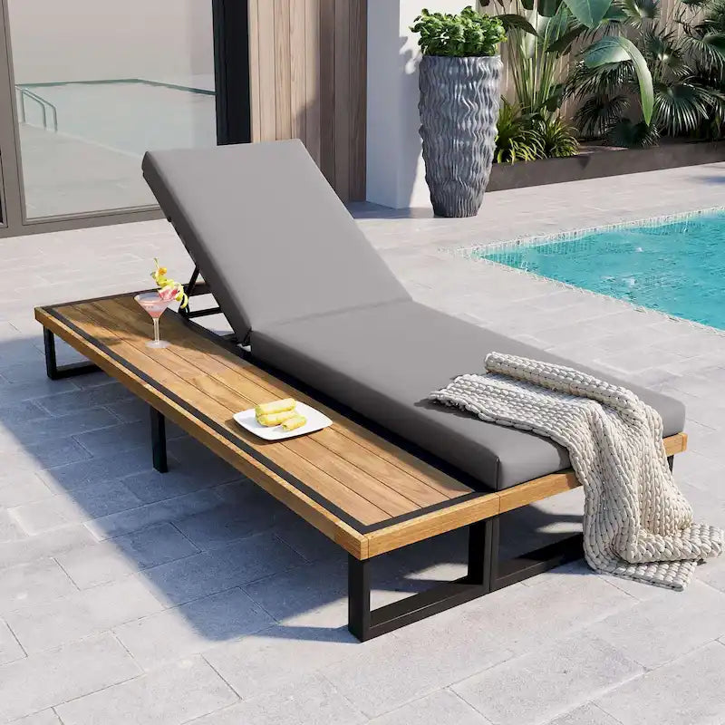 Chaise longue de patio avec dossier réglable en 5 positions