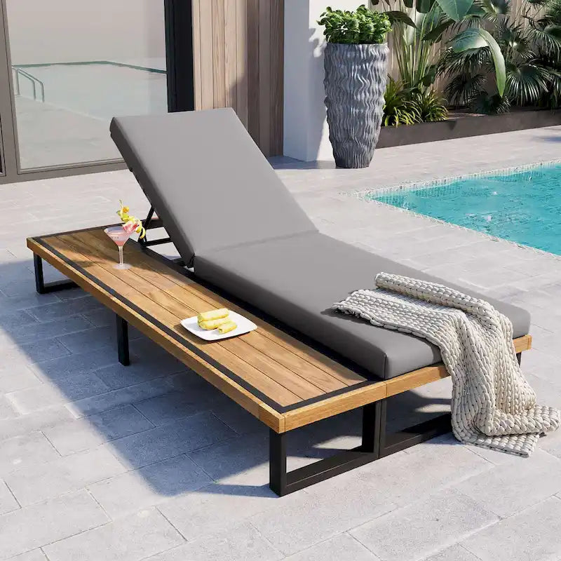 Patio Lounge Chair with 5-Position Adjustable Backrest