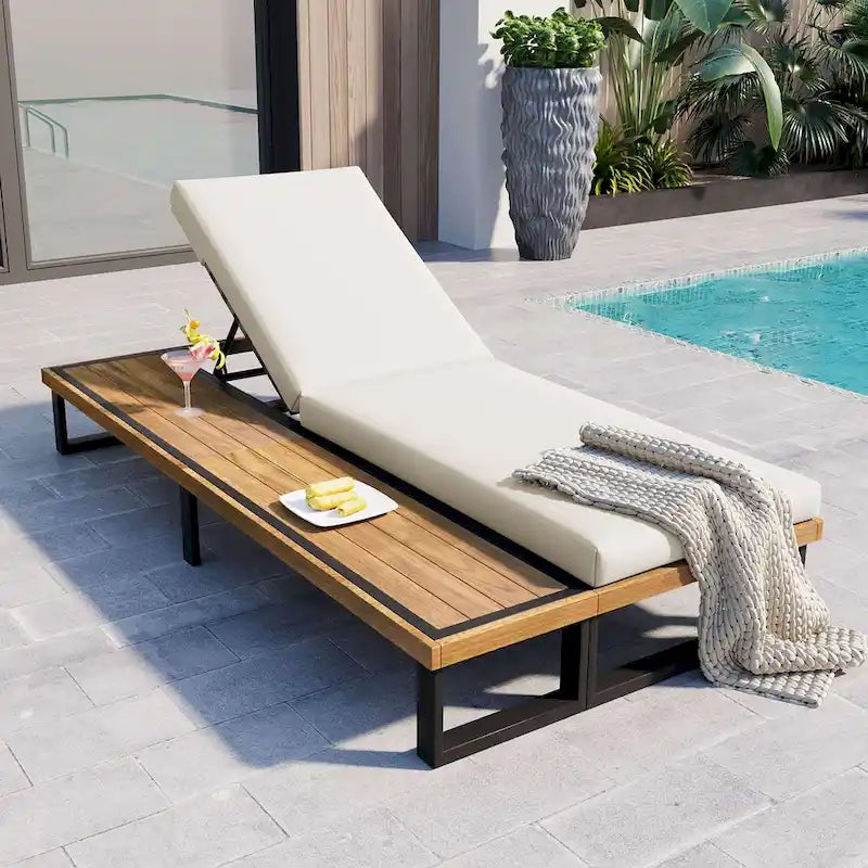 Chaise longue de patio avec dossier réglable en 5 positions