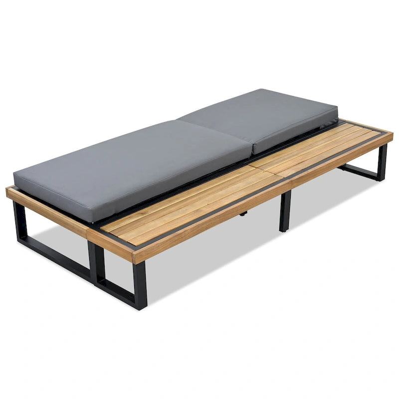 Chaise longue de patio avec dossier réglable en 5 positions