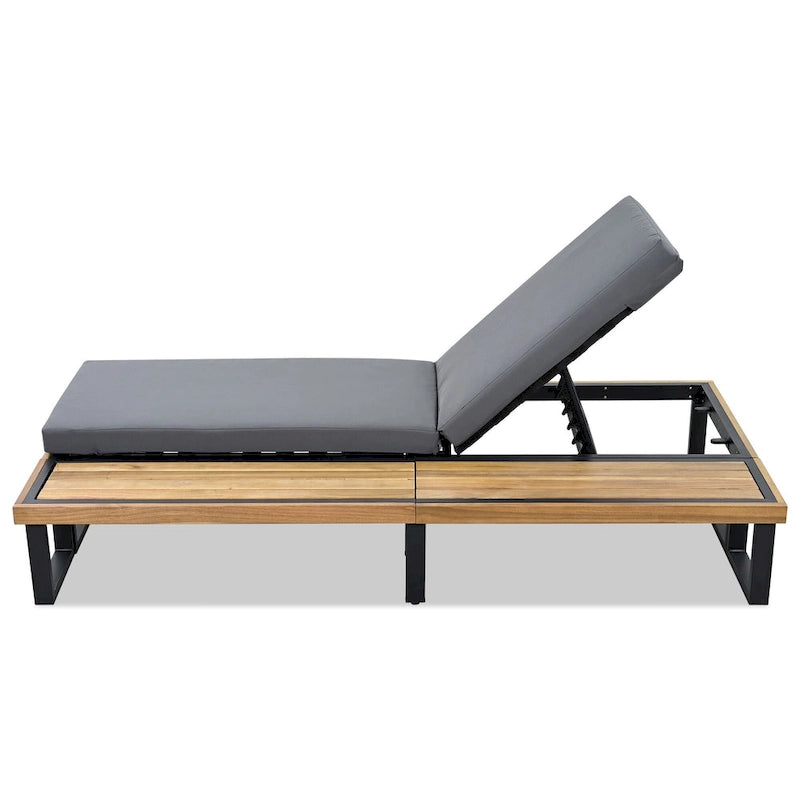 Chaise longue de patio avec dossier réglable en 5 positions