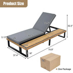 Chaise longue de patio avec dossier réglable en 5 positions