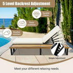 Chaise longue de patio avec dossier réglable en 5 positions