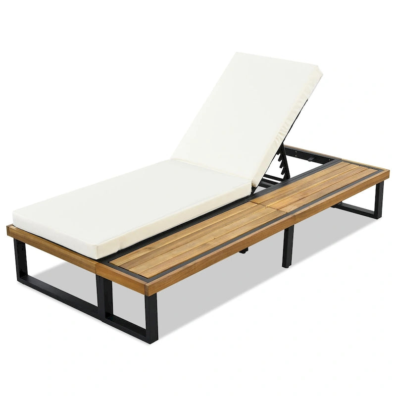 Chaise longue de patio avec dossier réglable en 5 positions