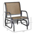 Fauteuil à bascule Outsunny pour véranda avec filet respirant, accoudoirs incurvés et structure en acier, idéal pour le jardin, la piscine, la cour ou le balcon.