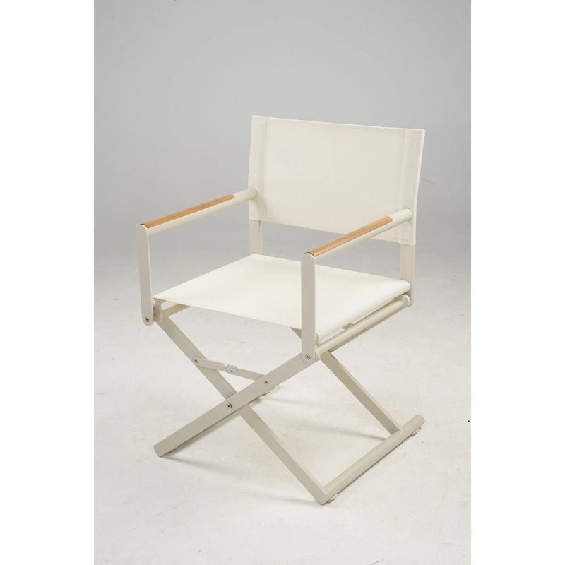 Lot de 2 chaises de réalisateur pliantes, assise en toile et accoudoirs imitation bois, noires