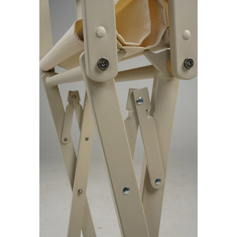 Lot de 2 chaises de réalisateur pliantes, assise en toile et accoudoirs imitation bois, noires