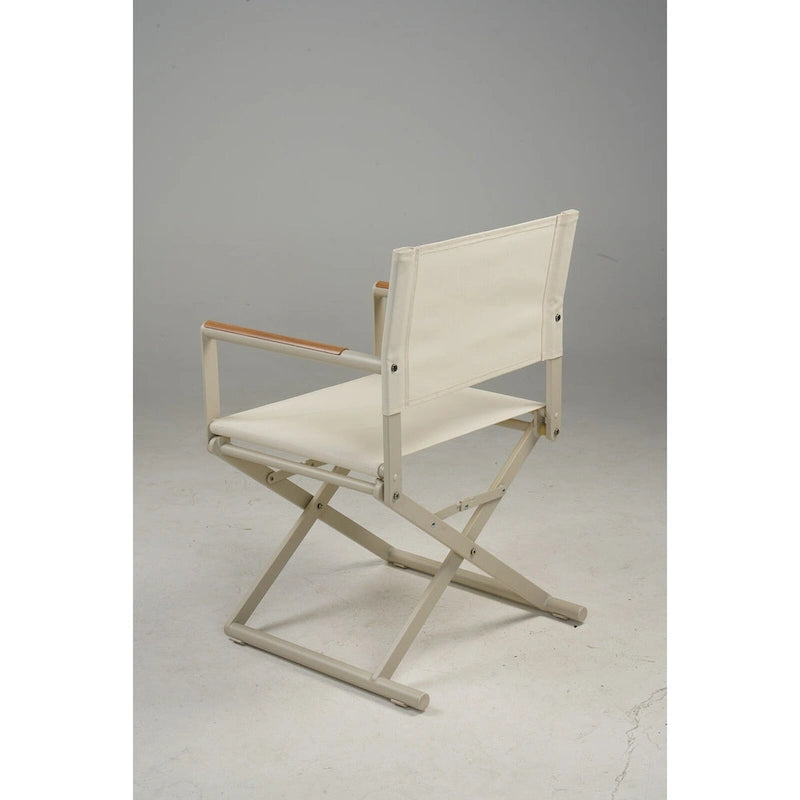 Lot de 2 chaises de réalisateur pliantes, assise en toile et accoudoirs imitation bois, noires