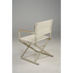 Lot de 2 chaises de réalisateur pliantes, assise en toile et accoudoirs imitation bois, noires