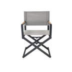 Lot de 2 chaises de réalisateur pliantes, assise en toile et accoudoirs imitation bois, noires