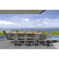 Catania Grey Seagull 11-Piece Aluminum Outdoor Dining Set with Sling Set in Pewter - N/A