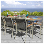 Ensemble de salle à manger d'extérieur Catania Grey Seagull 11 pièces en aluminium avec sangle couleur étain - Non disponible