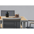 Ensemble de salle à manger d'extérieur Catania Grey Seagull 11 pièces en aluminium avec sangle couleur étain - Non disponible