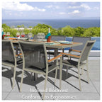 Ensemble de salle à manger d'extérieur Catania Grey Seagull 11 pièces en aluminium avec sangle couleur étain - Non disponible