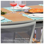 Ensemble de salle à manger d'extérieur Catania Grey Seagull 11 pièces en aluminium avec sangle couleur étain - Non disponible