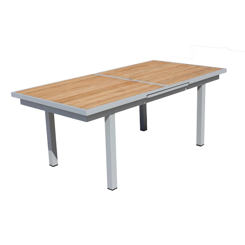 Ensemble de salle à manger d'extérieur Catania Grey Seagull 11 pièces en aluminium avec sangle couleur étain - Non disponible