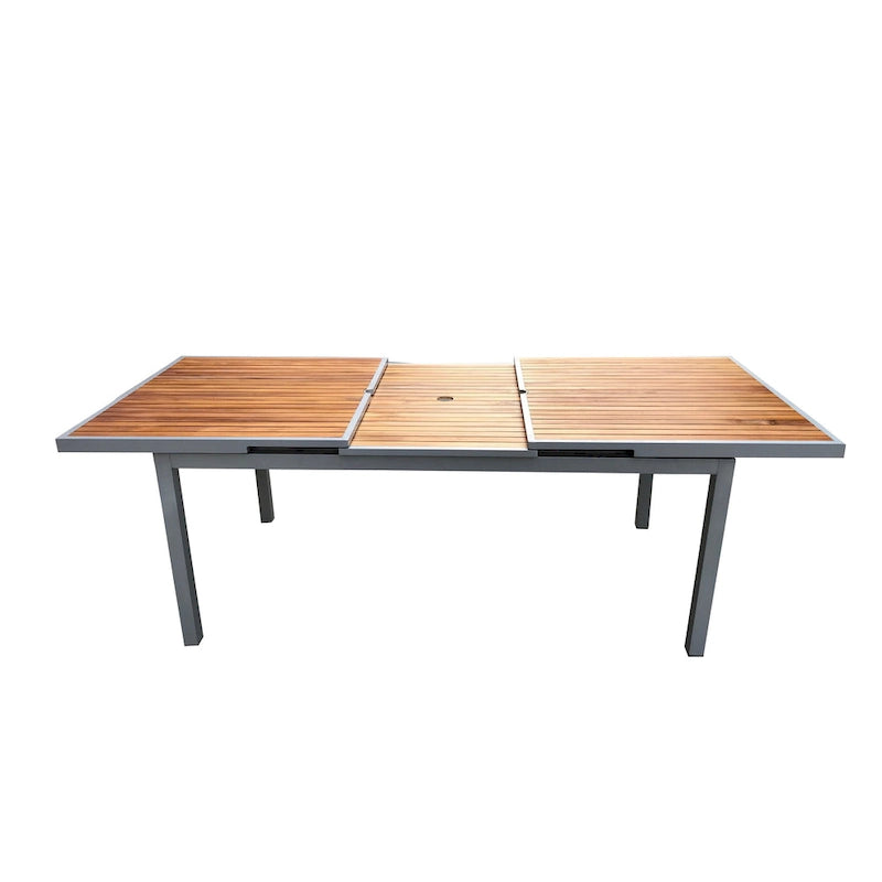 Ensemble de salle à manger d'extérieur Catania Grey Seagull 11 pièces en aluminium avec sangle couleur étain - Non disponible