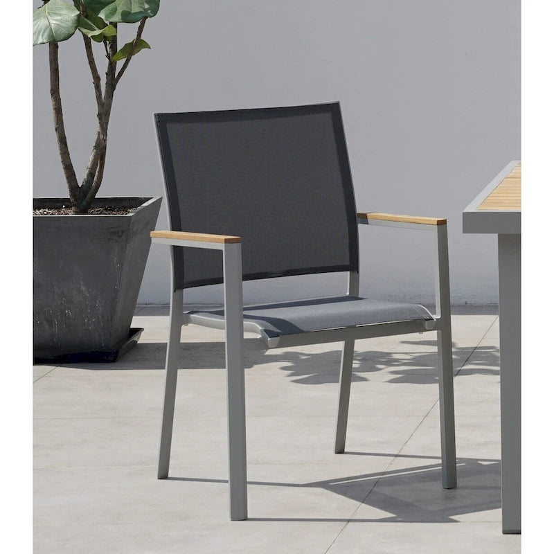 Ensemble de salle à manger d'extérieur Catania Grey Seagull 11 pièces en aluminium avec sangle couleur étain - Non disponible