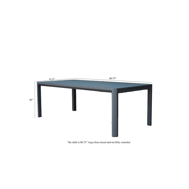 Ensemble de salle à manger d'extérieur Tropea 13 pièces en aluminium gris foncé avec sac de transport gris nuit - Non disponible