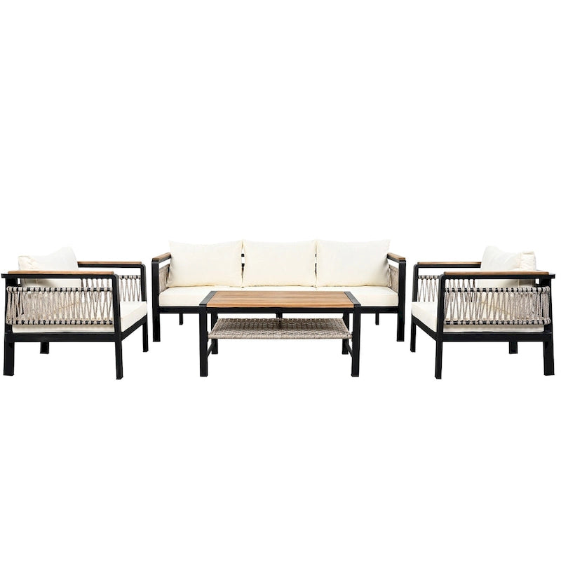 Ensemble de canapés d'angle d'extérieur 4 pièces