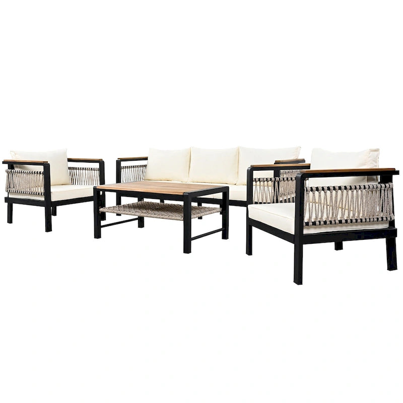 Ensemble de canapés d'angle d'extérieur 4 pièces